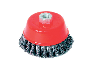 TWIST KNOT WIRE CUP BRUSH ANGLE GRIN D100mm