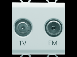 Priza TV-FM - DIRECT - 2 MODULES - WHITE - CHORUS