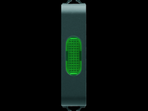 Lampa prezenta tensiune - GREEN - 1/2 MODULE - BLACK - CHORUS