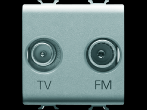 Priza TV-FM - DIRECT - 2 MODULES - TITANIUM - CHORUS