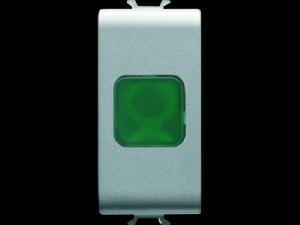 Lampa prezenta tensiune - GREEN - 1 MODULE - TITANIUM - CHORUS