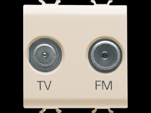 Priza TV-FM - DIRECT - 2 MODULES - IVORY - CHORUS