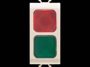 Lampa de semnalizare dubla - RED/GREEN - 1 MODULE - IVORY - CHORUS