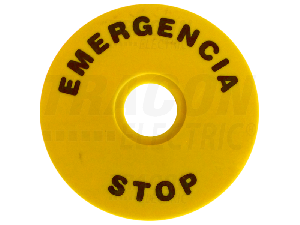 Placuta EMERGENCY STOP NYG3-ES90 d=90mm; h=2mm; ABS