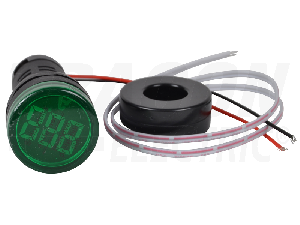 Ampermetru, indicator LED,verde NYG3-AG 1-100A, Um=230VAC, d=22mm