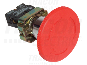 Buton de avarie tip ciuperca,cu zavorare, rosu NYG542P40 1×NC, 3A/400V AC, IP42, d=40mm