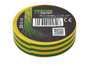 Banda izolatoare, verde-galben ZS10-15 10m×15mm, PVC, 0-90°C, 40kV/mm