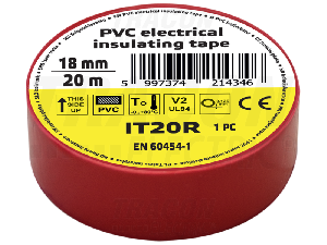 Banda izolatoare, rosie IT20R 20m×18mm, PVC, 0-80°C, 5.5kV/mm