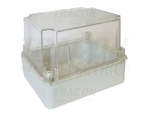 Doza mat.plast.gri, orificii prestantate, capac transparent MD191514T 190×145×140mm, IP55