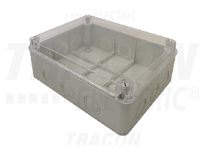 Doza electronica din mat.plastic, gri deschis, capac transp. MED25209T 250×200×90, IP67