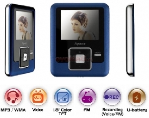 Apacer - Mp4 Player Audio Steno AU824 4GB