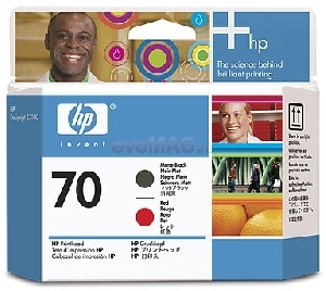 HP - Cap printare HP 70 (Negru mat / Rosu)