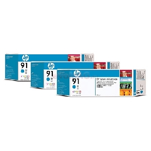 HP - Cartuse cerneala 91 - 3 x 775ml (Cyan)