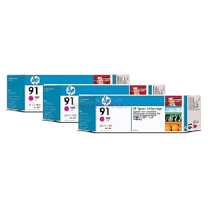 HP - Cartuse cerneala 91 - 3 x 775ml (Magenta)