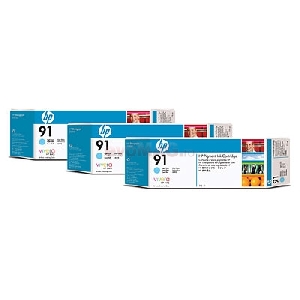 HP - Cartuse cerneala 91 - 3 x 775ml (Light Cyan)