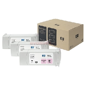 HP - Cartuse cerneala 81 - Pachet 3 unitati (Light Magenta)