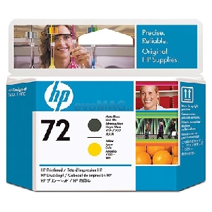 HP - Cap printare HP 72 (Negru mat / Galben)