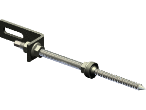 Hanger bolt 250mm M12 vertical stainless steel