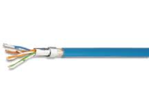 Cablu flexibil SF/UTP Cat.5 200MHz 4x2xAWG26 PVC albastru