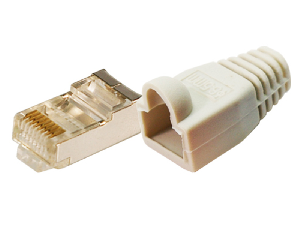 Conector tata RJ45 STP cat5E cu manson, 100 buc