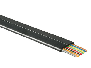 Flat Modular Cable, 8-wire, AWG26, Black, 100m