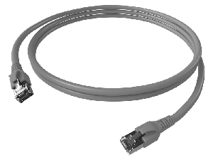 Patchcablu Cat.6a/10GB ecranat RJ45,LS0H,gri 0,5m