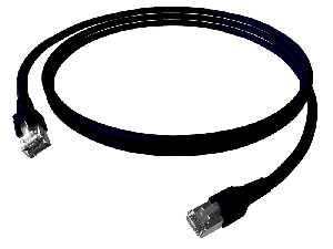 Patchcablu Cat.6a/10GB ecranat RJ45,LS0H,negru 0,5m