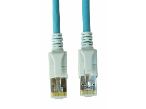 Patchcablu Cat6a cu LED ecranat RJ45 albastru 10GB 5m