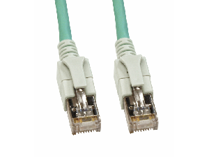 Patchcablu Cat6a cu LED ecranat RJ45 albastru-aqua 10GB 10m