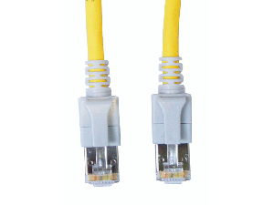 Patchcablu Cat6a cu LED ecranat RJ45 galben 10GB 0,5m