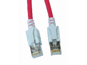 Patchcablu Cat6a cu LED ecranat RJ45 rosu 10GB 0,5m