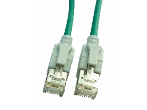 Patchcablu Cat6a cu LED ecranat RJ45 verde 10GB 0,5m