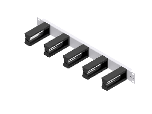 Routing Panel 1U with 5 plastic Cable Clamps 100mm, limited