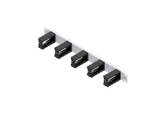 Routing Panel 1U with 5 plastic Cable Clamps 75mm, limited