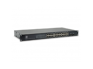 Switch 24xRJ45 + 2xSFP 10/100/1000 (PoE+), 19\