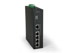 Switch 4xRJ45 (PoE+) + 1xRJ45, 126W, pentru sina DIN