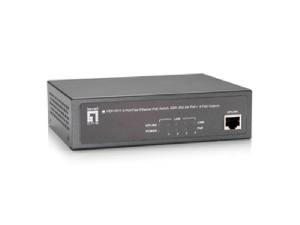 Switch 4xRJ45 10/100 (PoE+) + 1xRJ45 10/100 Uplink, 90W