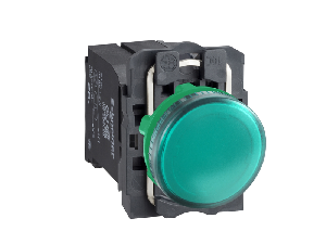 Lampa Pilot Completa Verde Ø22Lentile Plane Cu Bec Ba9S 110 - 120V