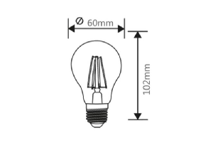 Sursa de iluminat, bec FILAMENT A60 6W E27 ADVANCE 2700K