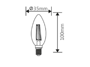 Sursa de iluminat, bec FILAMENT CANDLE C35 4W E14 ADVANCE 2700K