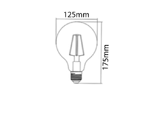 Sursa de iluminat, bec FILAMENT G125 6W E27 ADVANCE 2200K