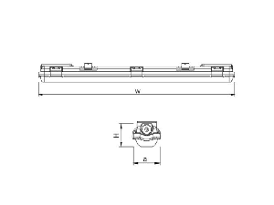 Corp de iluminat WATER PROOF FIXTURE 2x0.6MT