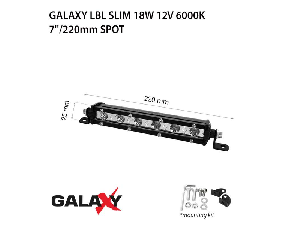 Proiector bara LED GALAXY LBL SLIM 18W 12/24V 6000K