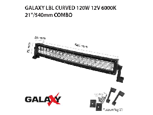 Proiector bara LED GALAXY LBL CURVED 120W 12/24V 6000K