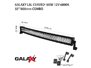 Proiector bara LED GALAXY LBL CURVED 180W 12/24V 6000K