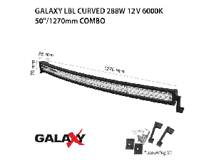 Proiector bara LED GALAXY LBL CURVED 288W 12/24V 6000K