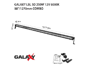 Proiector bara LED GALAXY LBL 5D 250W 12/24V 6000K