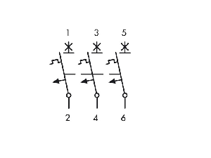 Intreruptor automat modular (MCB) AMPARO 6kA, B 6A, 3-poli