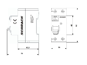 Intreruptor diferential AMPARO (10kA), 25A, 2-poli, 300mA