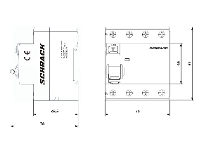 Intreruptor diferential AMPARO (10kA), 63A, 4-poli, 30mA